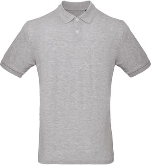 B&amp;C Polo Heren Heather grey