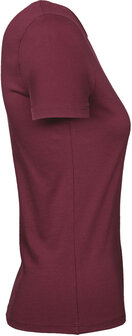 B&amp;C Dames t-shirt Ronde hals Burgundy