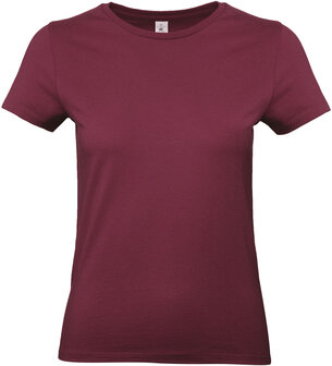 B&amp;C Dames t-shirt Ronde hals Burgundy