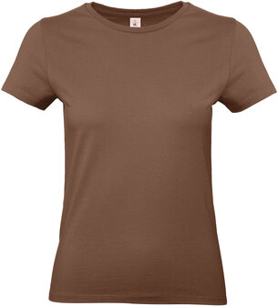 B&amp;C Dames t-shirt Ronde hals Chocolate