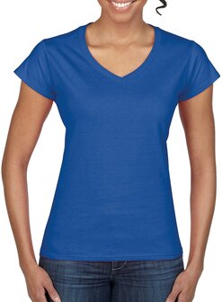 Dames T-shirt V-hals ROYAL BLUE