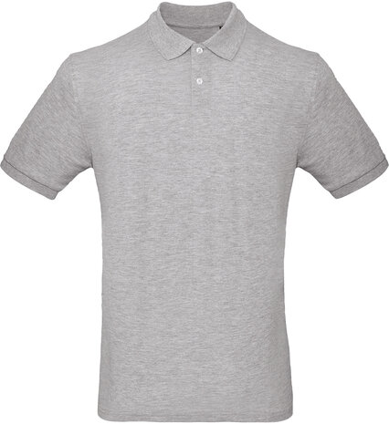 B&C Polo Heren Heather grey