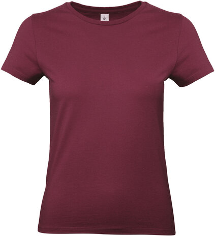 B&C Dames t-shirt Ronde hals Burgundy