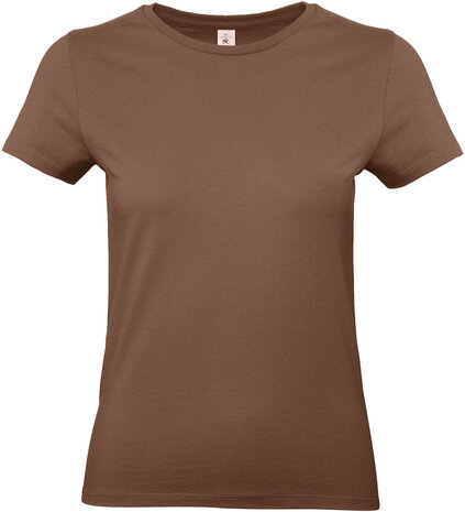 B&C Dames t-shirt Ronde hals Chocolate