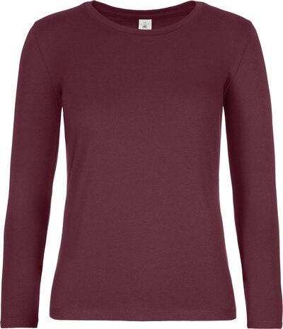 Dames T-shirts Lange mouwen Burgundy