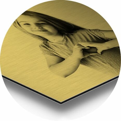 FOTO OP ALUMINIUM GOUD 20 X 20 CM