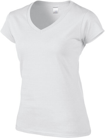 Dames T-shirt V-hals Wit 