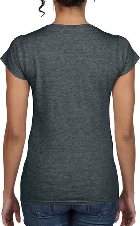 Dames T-shirt V-hals DARK HEATHER